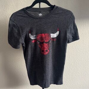 Adidas Kid’s Black Graphic Distressed Chicago Bull’s T-Shirt